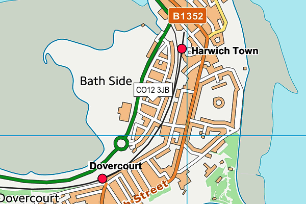 CO12 3JB map - OS VectorMap District (Ordnance Survey)