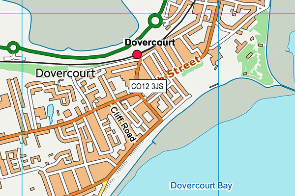 CO12 3JS map - OS VectorMap District (Ordnance Survey)