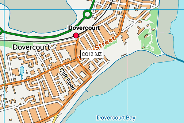 CO12 3JZ map - OS VectorMap District (Ordnance Survey)