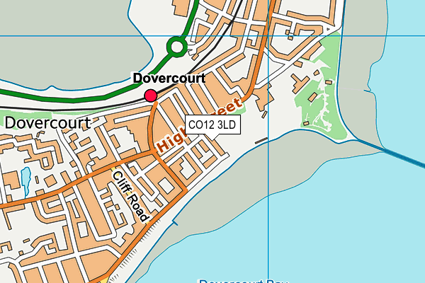 CO12 3LD map - OS VectorMap District (Ordnance Survey)