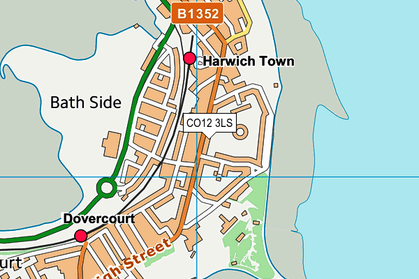 CO12 3LS map - OS VectorMap District (Ordnance Survey)