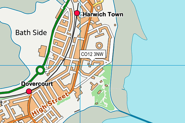 CO12 3NW map - OS VectorMap District (Ordnance Survey)