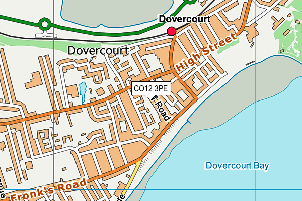 CO12 3PE map - OS VectorMap District (Ordnance Survey)