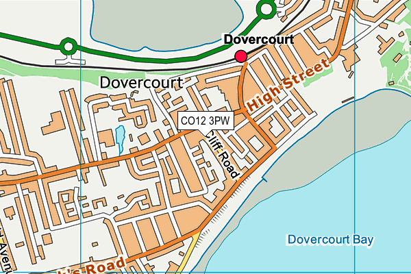 CO12 3PW map - OS VectorMap District (Ordnance Survey)