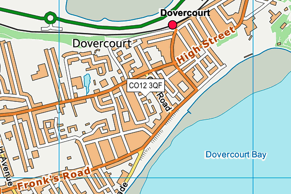 CO12 3QF map - OS VectorMap District (Ordnance Survey)