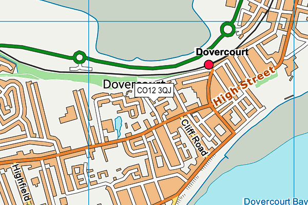 CO12 3QJ map - OS VectorMap District (Ordnance Survey)