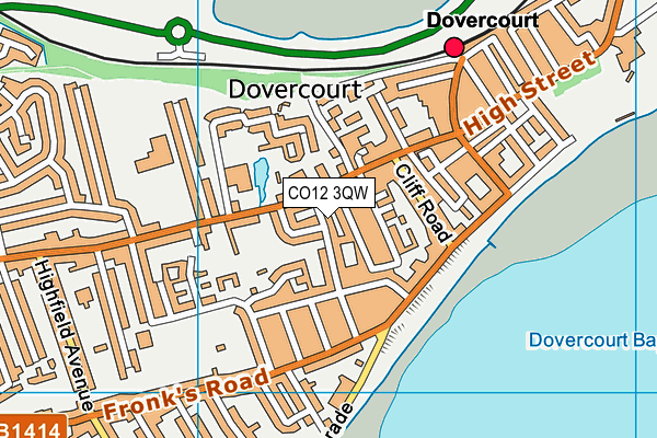 CO12 3QW map - OS VectorMap District (Ordnance Survey)