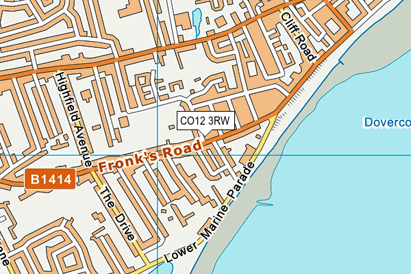 CO12 3RW map - OS VectorMap District (Ordnance Survey)