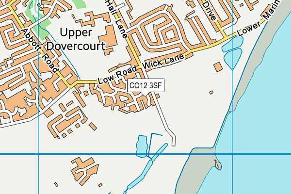 CO12 3SF map - OS VectorMap District (Ordnance Survey)