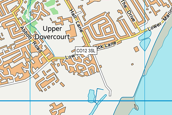CO12 3SL map - OS VectorMap District (Ordnance Survey)