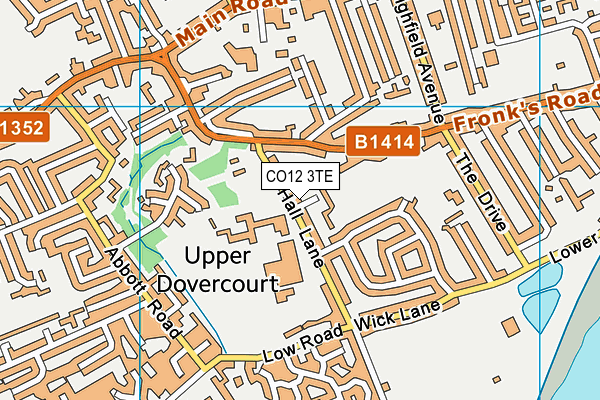 CO12 3TE map - OS VectorMap District (Ordnance Survey)