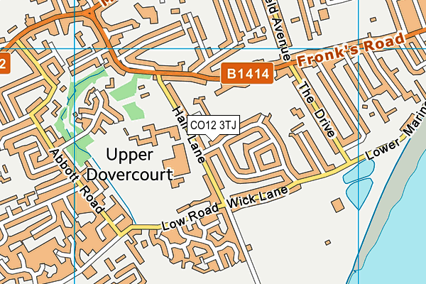 CO12 3TJ map - OS VectorMap District (Ordnance Survey)