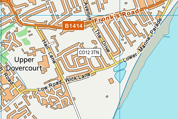 CO12 3TN map - OS VectorMap District (Ordnance Survey)