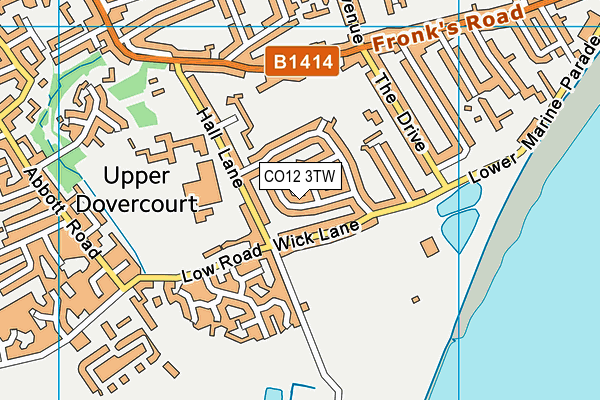 CO12 3TW map - OS VectorMap District (Ordnance Survey)