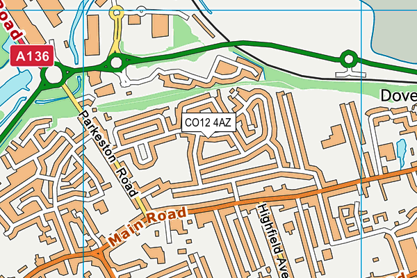 CO12 4AZ map - OS VectorMap District (Ordnance Survey)