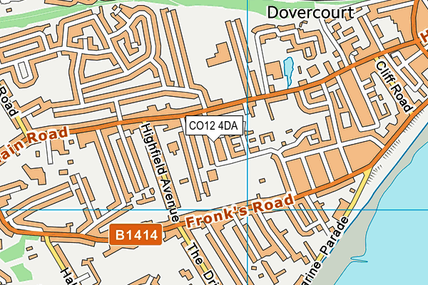CO12 4DA map - OS VectorMap District (Ordnance Survey)