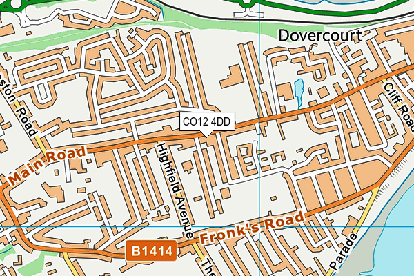 CO12 4DD map - OS VectorMap District (Ordnance Survey)