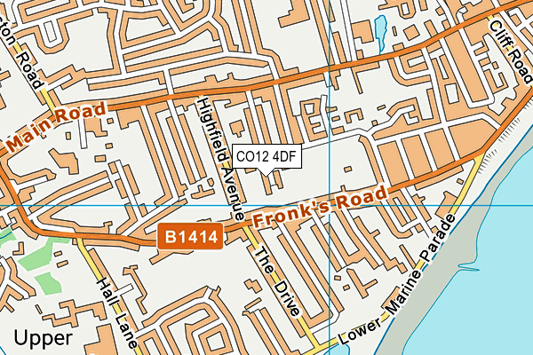 CO12 4DF map - OS VectorMap District (Ordnance Survey)