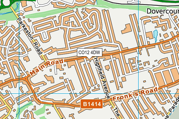 CO12 4DW map - OS VectorMap District (Ordnance Survey)