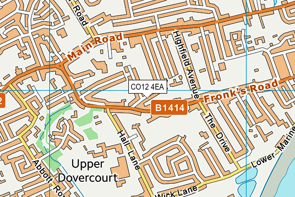 CO12 4EA map - OS VectorMap District (Ordnance Survey)