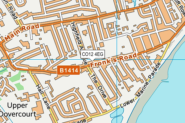 CO12 4EG map - OS VectorMap District (Ordnance Survey)