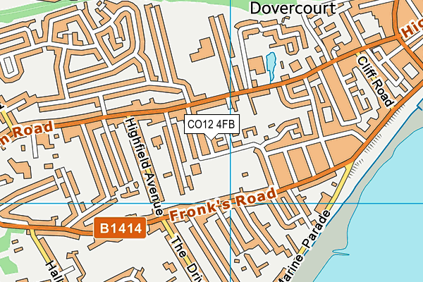 CO12 4FB map - OS VectorMap District (Ordnance Survey)