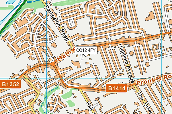 CO12 4FY map - OS VectorMap District (Ordnance Survey)