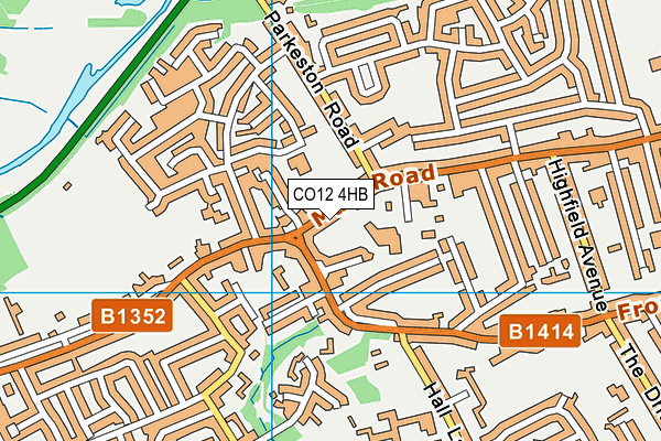 CO12 4HB map - OS VectorMap District (Ordnance Survey)
