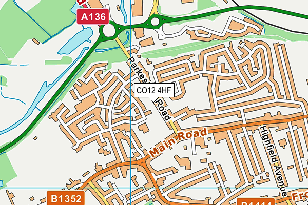 CO12 4HF map - OS VectorMap District (Ordnance Survey)