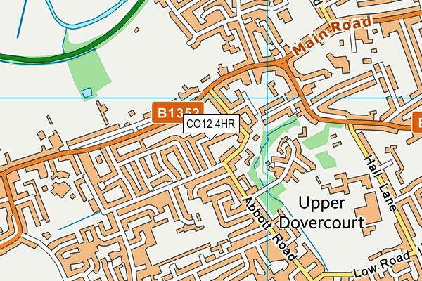 CO12 4HR map - OS VectorMap District (Ordnance Survey)
