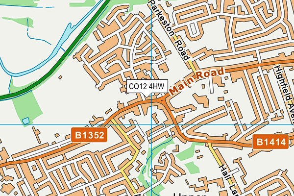 CO12 4HW map - OS VectorMap District (Ordnance Survey)