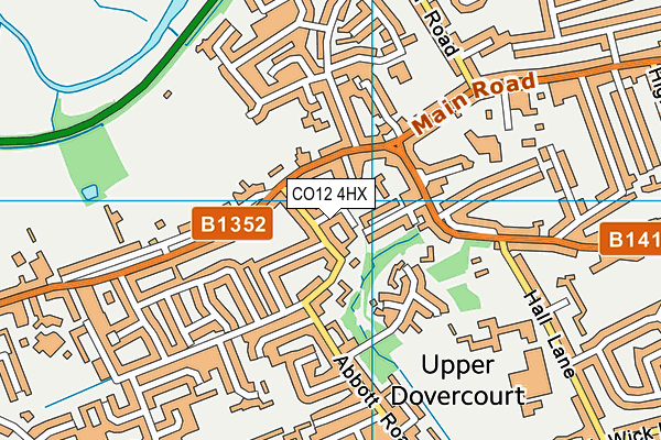 CO12 4HX map - OS VectorMap District (Ordnance Survey)