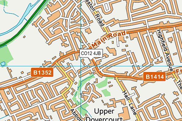 CO12 4JB map - OS VectorMap District (Ordnance Survey)