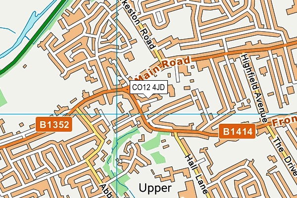 CO12 4JD map - OS VectorMap District (Ordnance Survey)