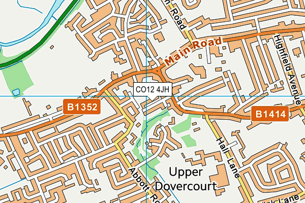 CO12 4JH map - OS VectorMap District (Ordnance Survey)