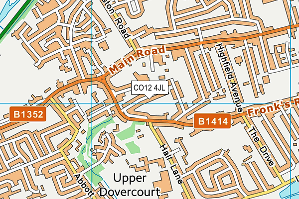 CO12 4JL map - OS VectorMap District (Ordnance Survey)