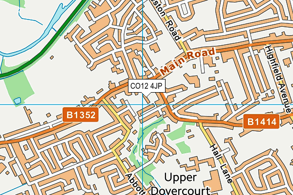 CO12 4JP map - OS VectorMap District (Ordnance Survey)