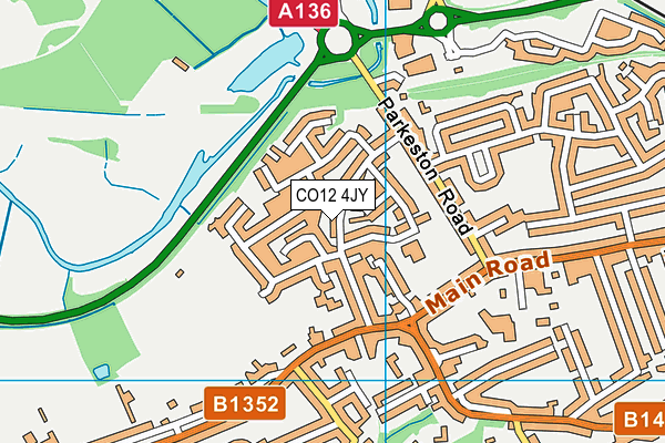 CO12 4JY map - OS VectorMap District (Ordnance Survey)