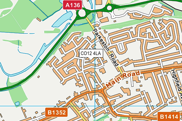 CO12 4LA map - OS VectorMap District (Ordnance Survey)