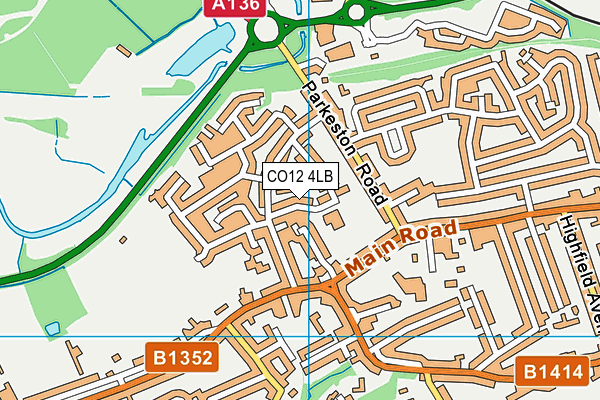 CO12 4LB map - OS VectorMap District (Ordnance Survey)