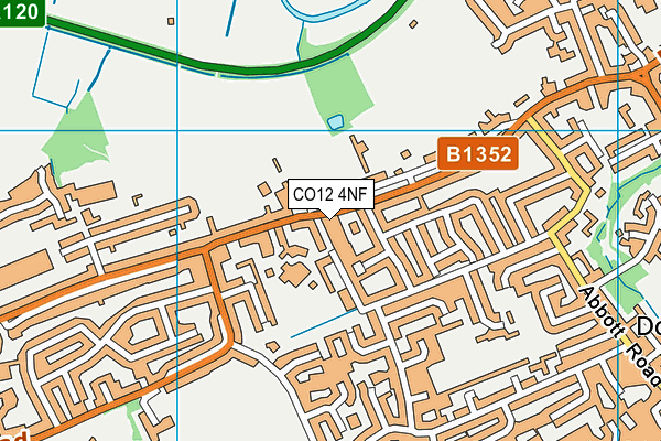 CO12 4NF map - OS VectorMap District (Ordnance Survey)