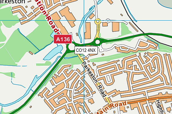 CO12 4NX map - OS VectorMap District (Ordnance Survey)