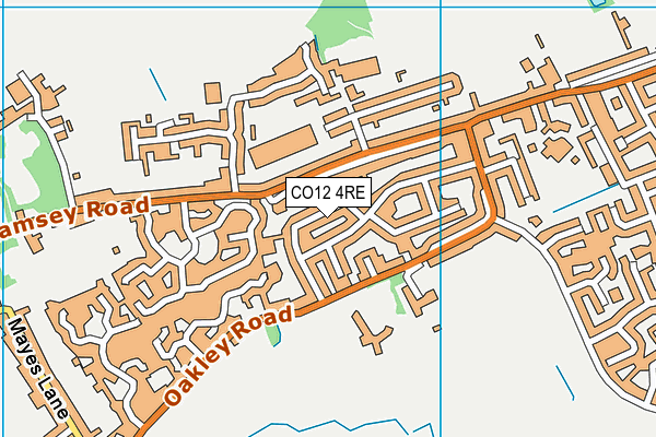 CO12 4RE map - OS VectorMap District (Ordnance Survey)