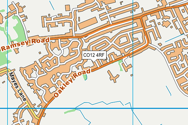 CO12 4RF map - OS VectorMap District (Ordnance Survey)