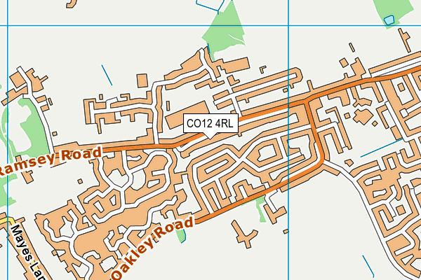 CO12 4RL map - OS VectorMap District (Ordnance Survey)