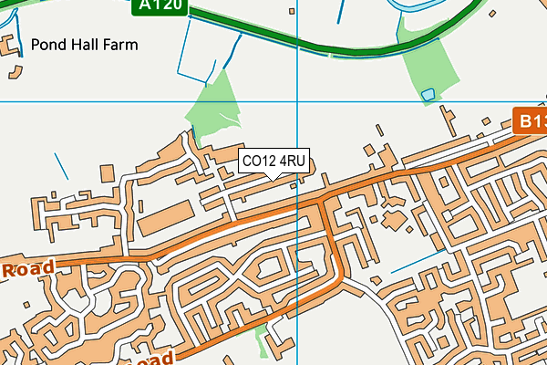 CO12 4RU map - OS VectorMap District (Ordnance Survey)