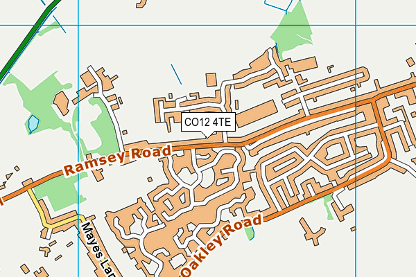 CO12 4TE map - OS VectorMap District (Ordnance Survey)