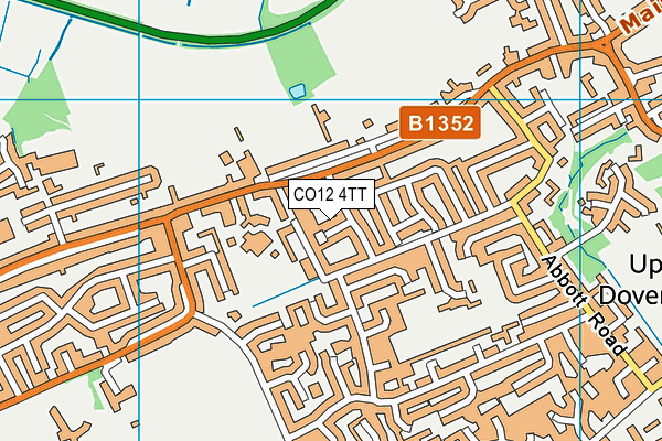 CO12 4TT map - OS VectorMap District (Ordnance Survey)