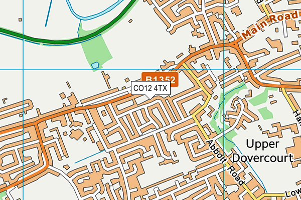 CO12 4TX map - OS VectorMap District (Ordnance Survey)