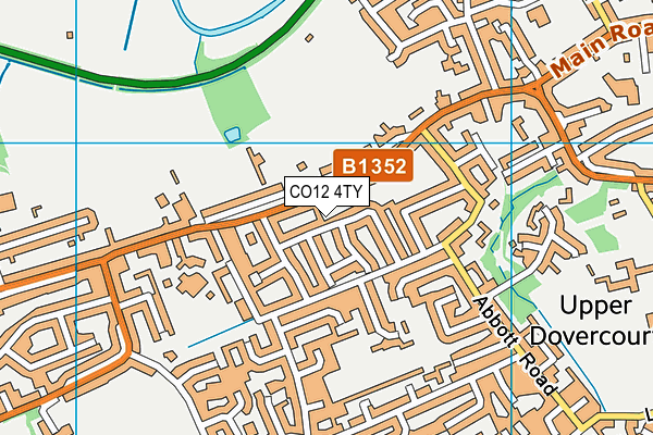 CO12 4TY map - OS VectorMap District (Ordnance Survey)